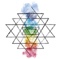 Sri Yantra em aquarela, símbolo do Meraki Yoga