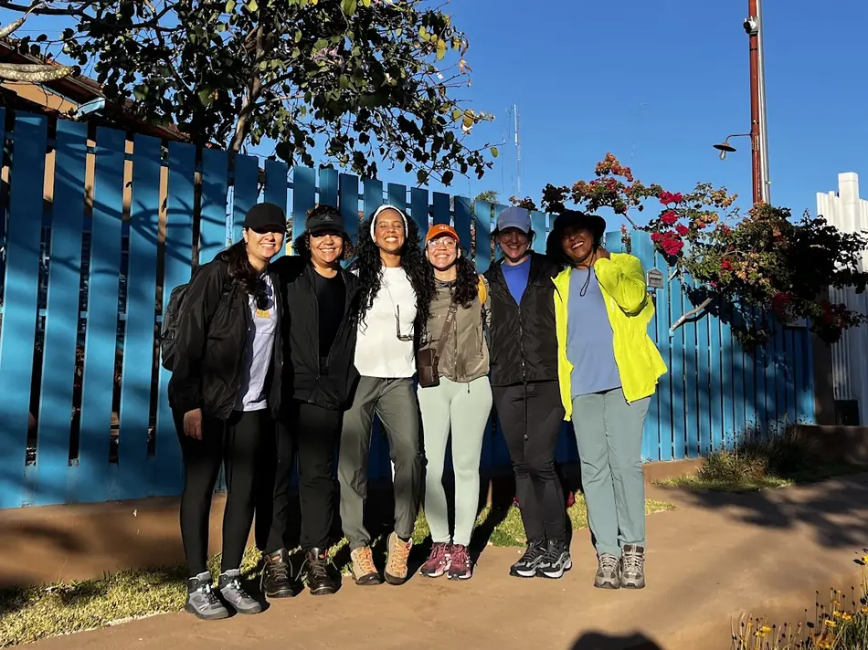 Turma do retiro reunida em Alto Paraíso de Goiás antes de sair para a caminhada